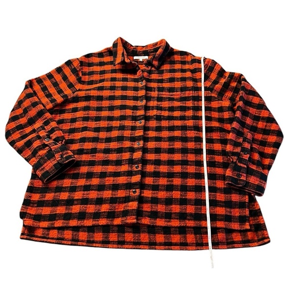 MADEWELL WOMEN’S RED & BLACK CHECKERED FLANNEL BUTTON DOWN SIZE XL - Picture 6 of 10